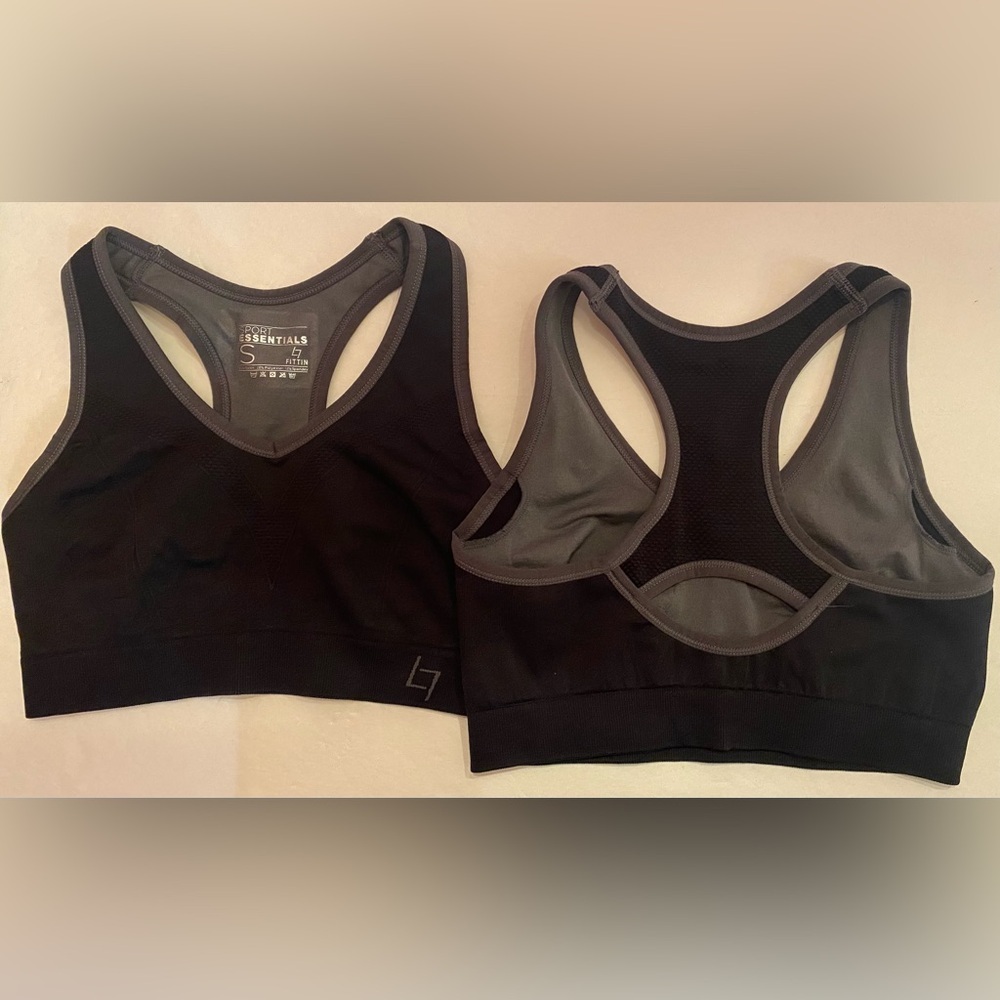 Set of 2 Sport Essentials‎ L7 Fittin Sports Bra Black Size Small NWOT